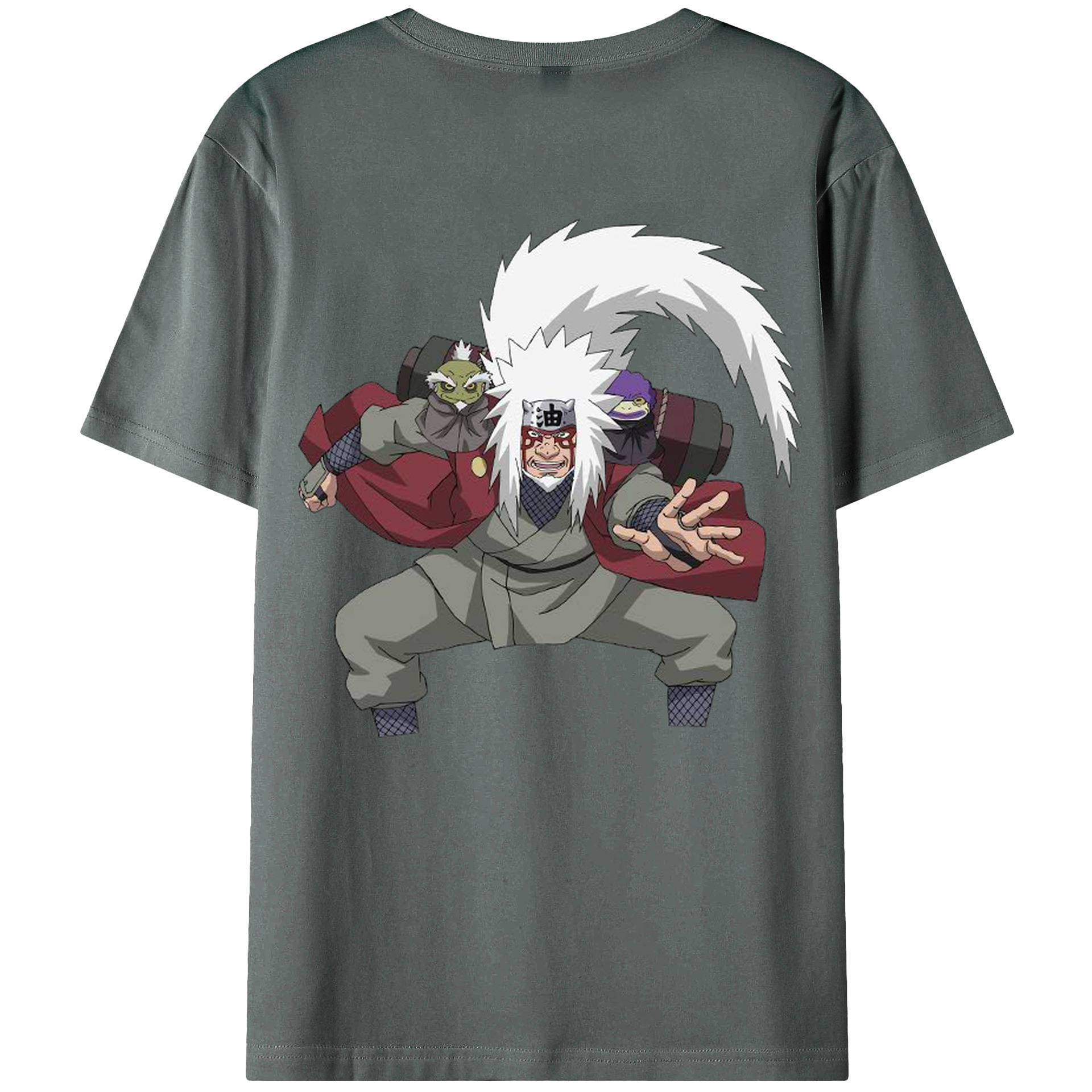 （画像用） NARUTO -ナルト- 自来也（じらいや） Jiraiya 綿100％ メンズ半袖Tシャツ（バックプリント） 通気性
